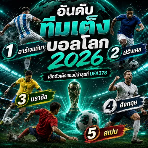 อันดับทีมเต็งบอลโลก 2026 อัปเดตล่าสุดที่ UFA378